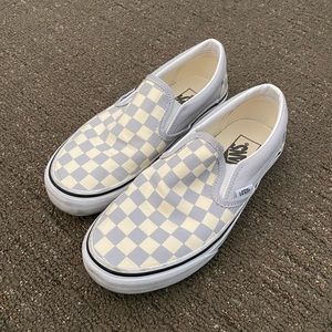 Grey and White Checkered Vans Size 6!
